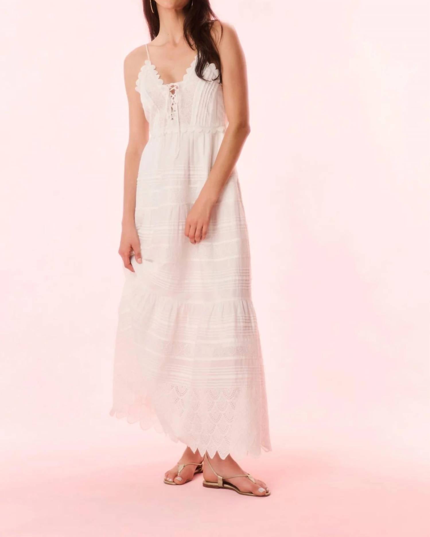 Loveshackfancy - Women's Terria Cotton Scalloped Maxi Dress