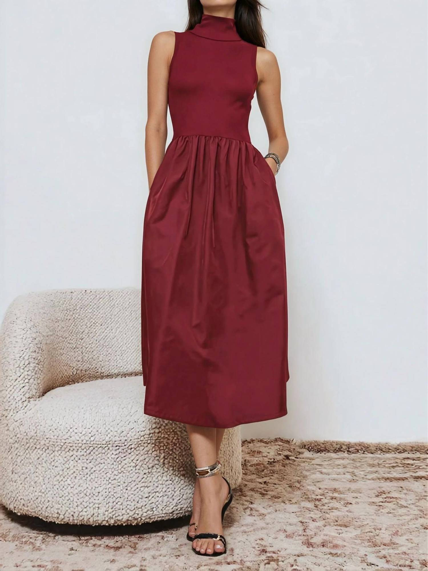 Naked Zebra - Mock Neck Maxi Dress