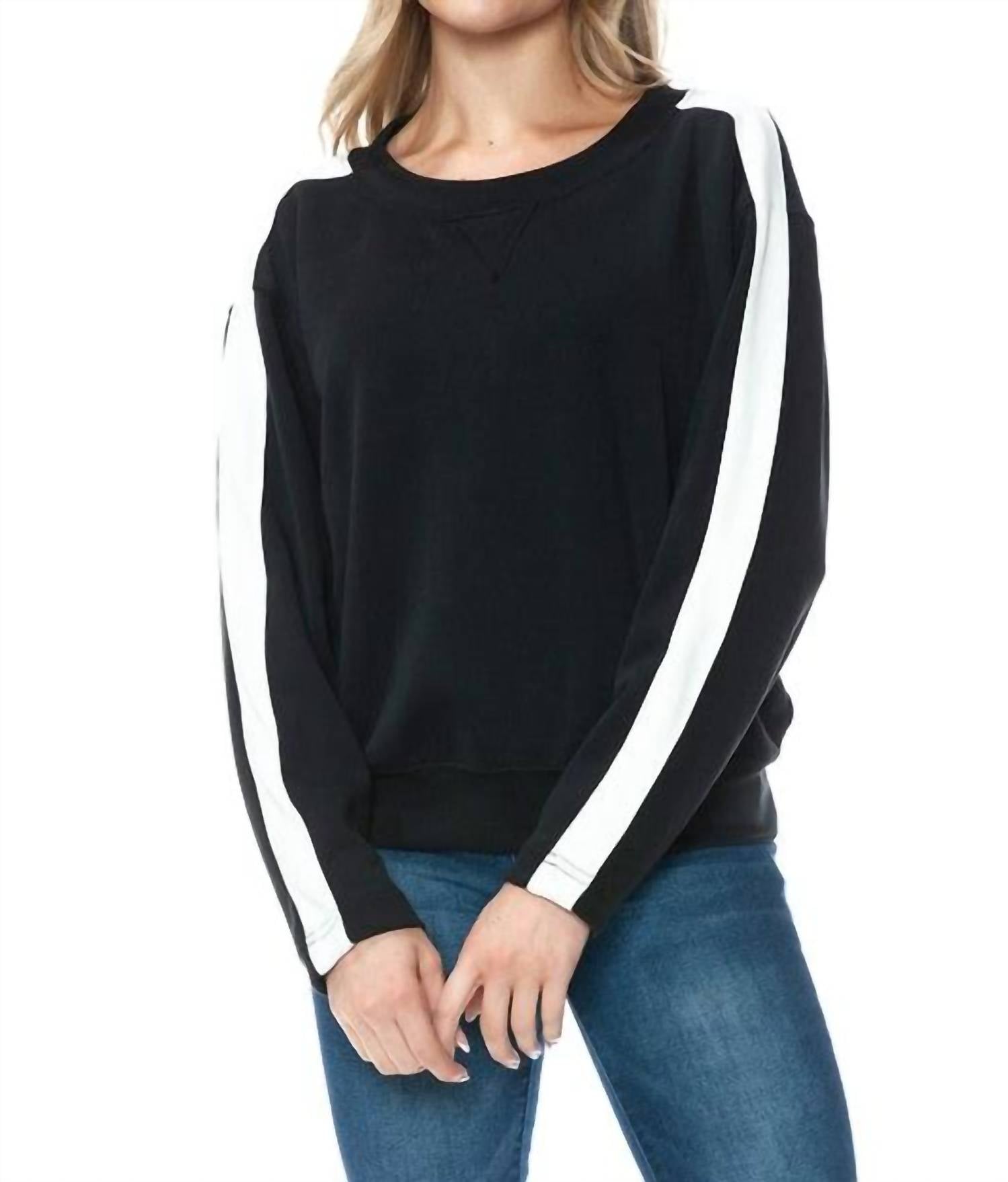 ariella Crewneck Long Sleeve Top in black - women's long sleeve top - view 4