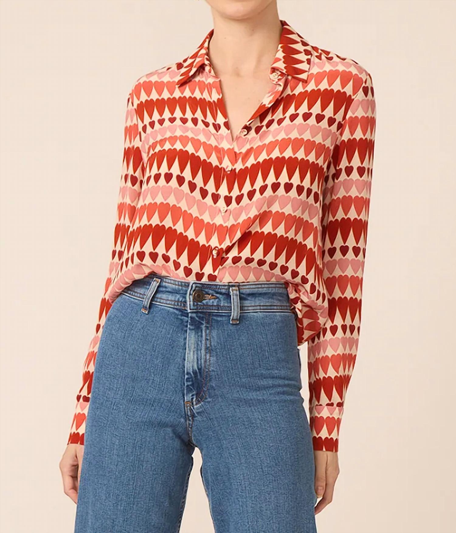 GILNER FARRAR Troy Blouse Top in wild hearts - women's blouse
