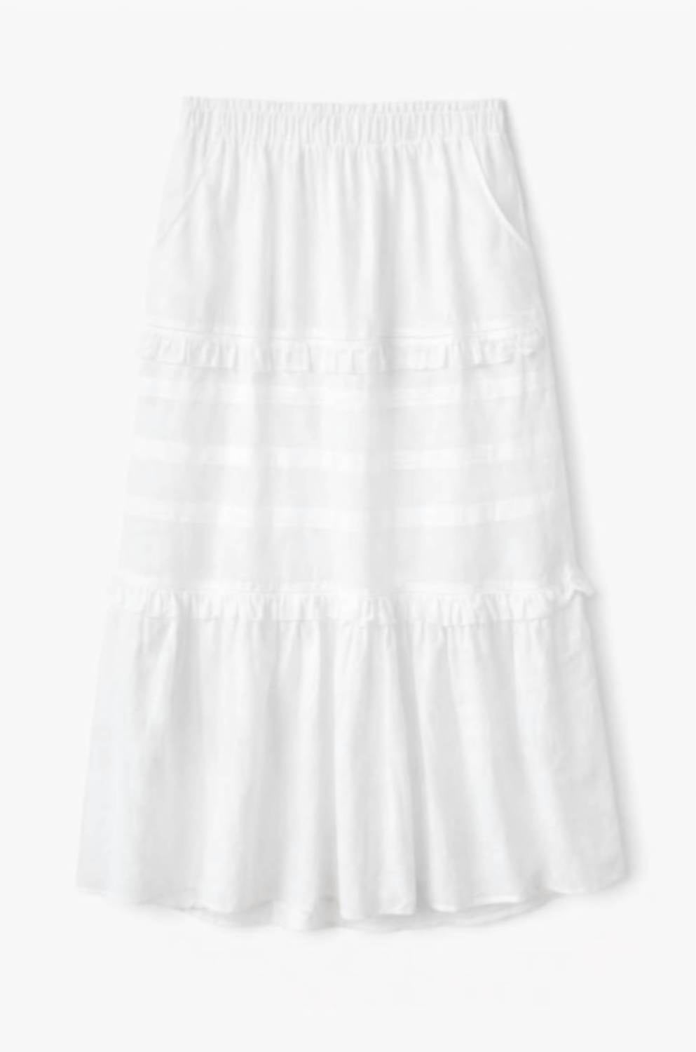 ISABEL MARANT Volodia Midi Skirt in white - women's skirt - detail view