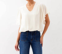 Karen Kane - Flutter Sleeve V-Neck Top