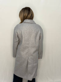 mono b Tailored Trench Coat in heather grey - women's jacket - detail view