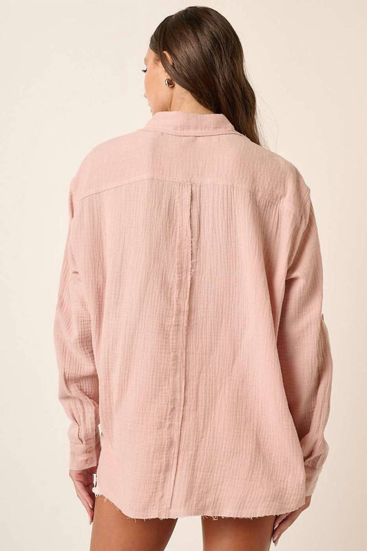 Mittoshop - Women's Collared Button Down Long Sleeve Shirt