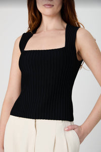 FRENCH CONNECTION Ottoman Top in black - women's tank top - detail view
