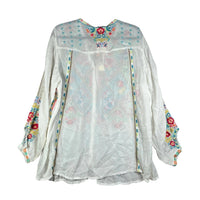 Johnny Was Arges Blouse in white - women's blouse - detail view