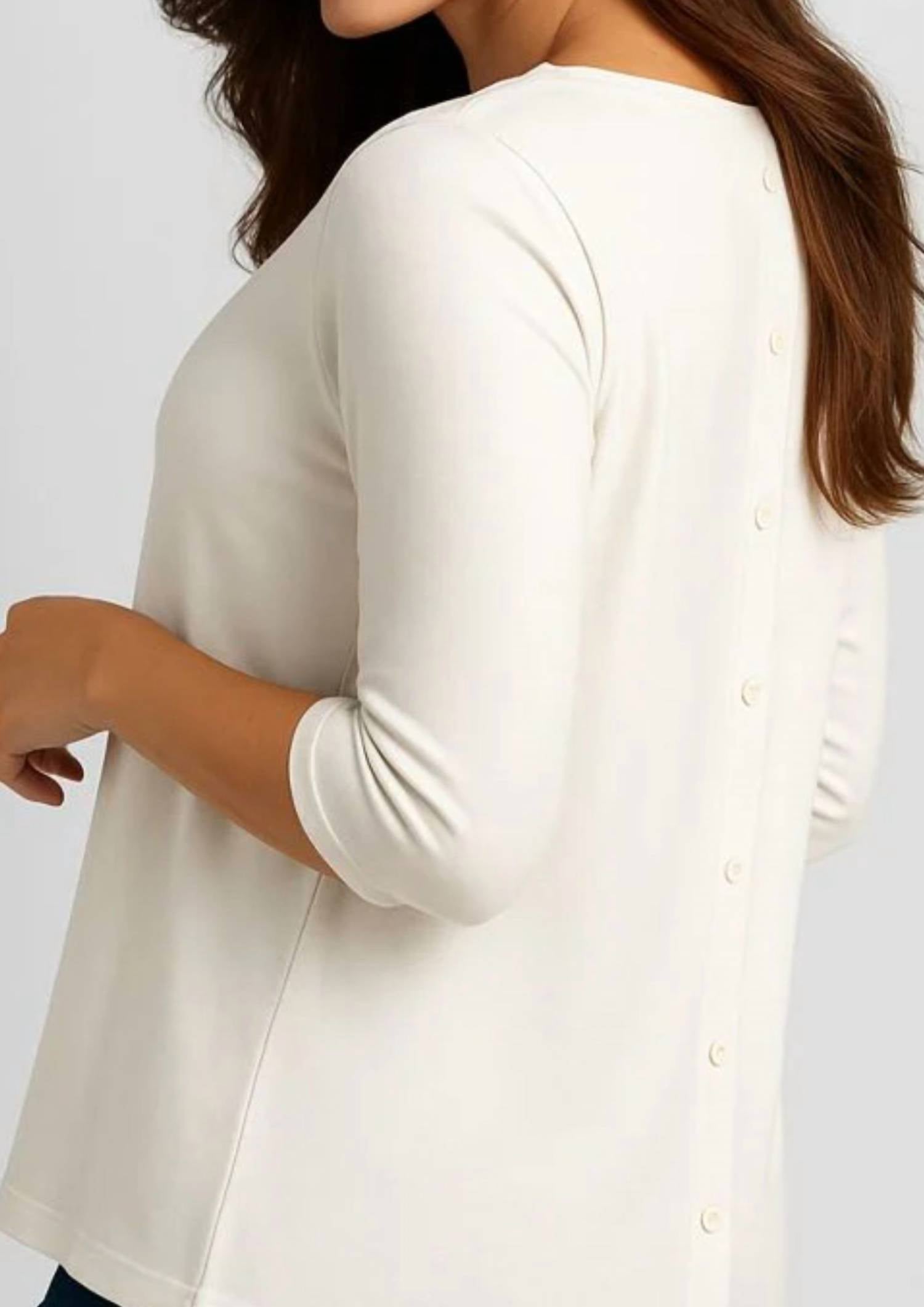Angel Apparel - Button-back Scoop Neck Top