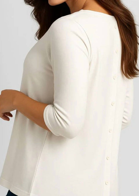 Angel Apparel - Button-back Scoop Neck Top