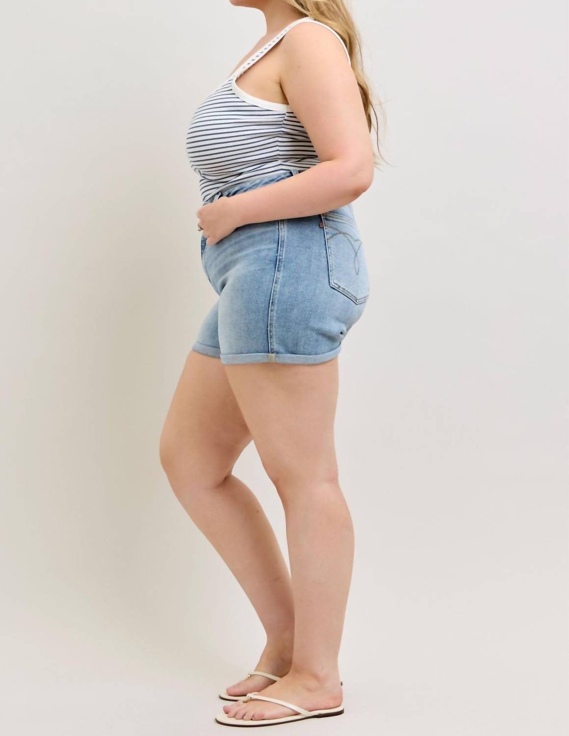 Judy Blue - High Waist Slim Cell Phone Back Pocket Denim Short