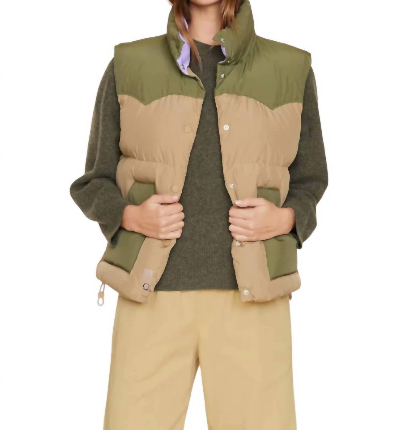 XIRENA Miller High Puffers Vest in woodland - women's jacket