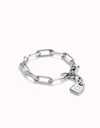 Unode50 - Unisex Paper Clip Link Bracelet With Padlock