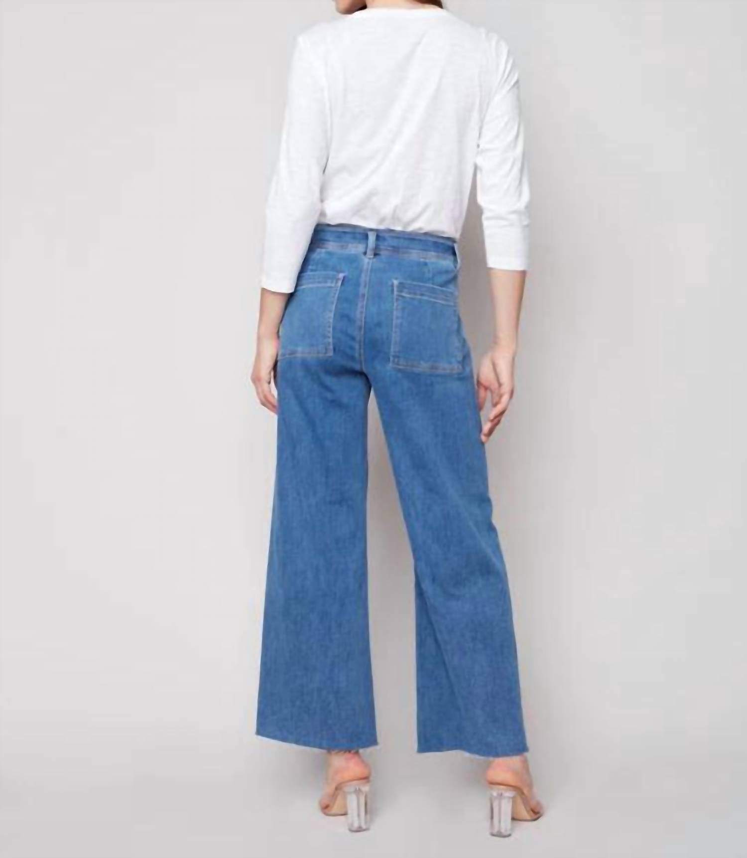 Charlie B - High Rise Wide Leg Denim Jeans