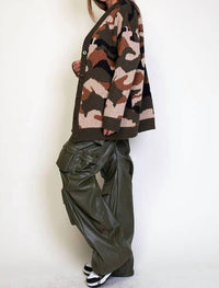 Rehab Lab - Dila Camouflage Pattern Knit Cardigan