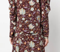 Brea Silk Long Sleeve Tie Bow Top Blouse Multi