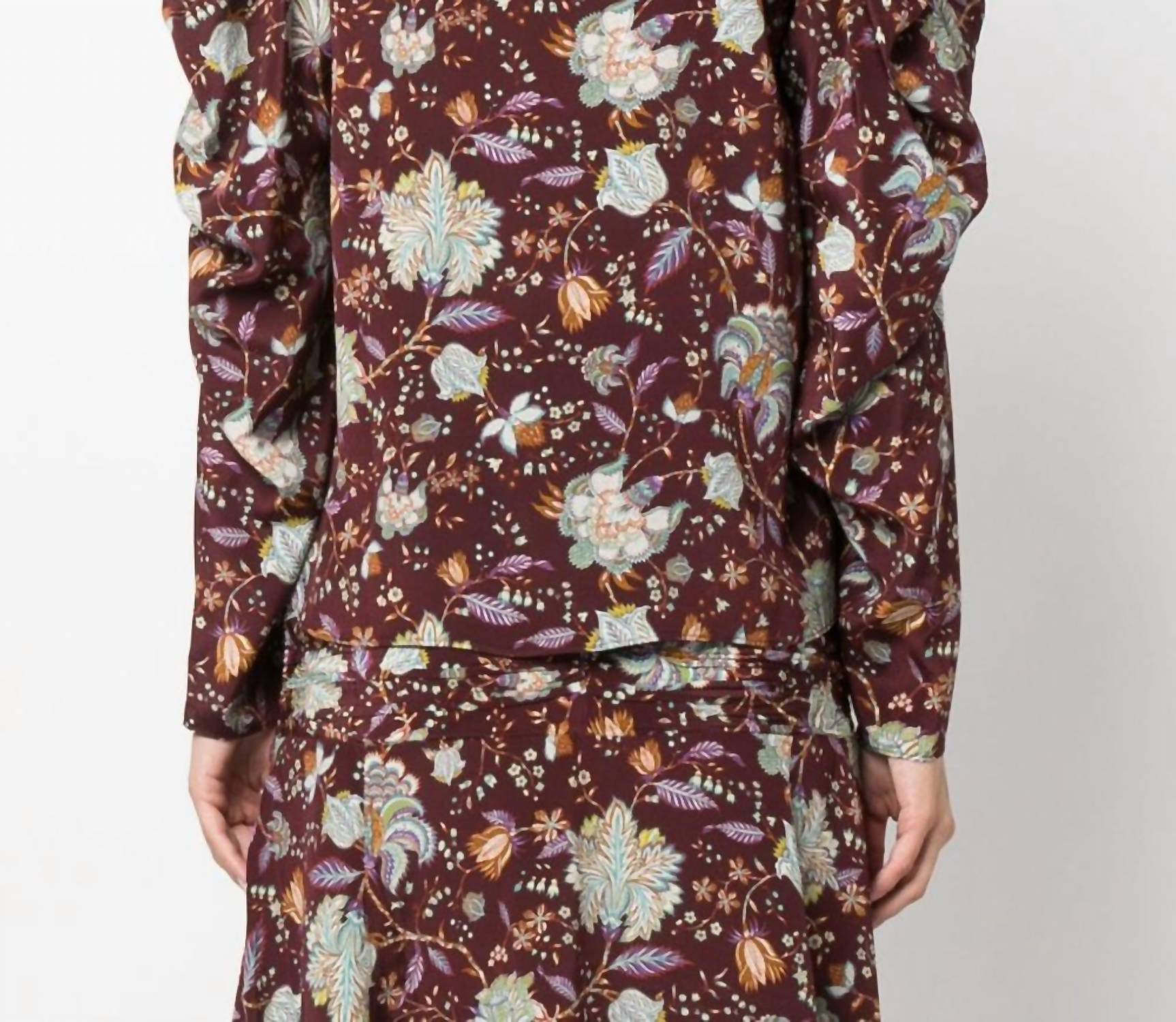Brea Silk Long Sleeve Tie Bow Top Blouse Multi