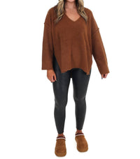 Mustard Seed - Laidback Daze Oversized V-Neck Sweater