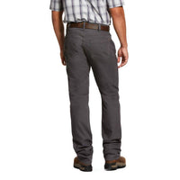 ARIAT Men's Rebar M4 Durastretch Stackable Straight Leg Pant in grey - men's jeans - detail view