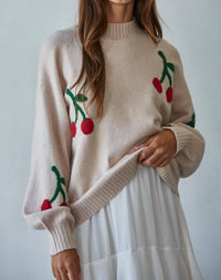By Together - Cherry On Top Mock Sweater