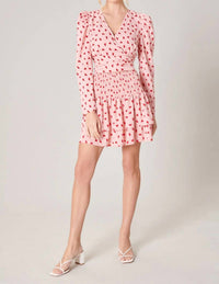 Sugarlips - Corazon Heart Print Surplice Cropped Top