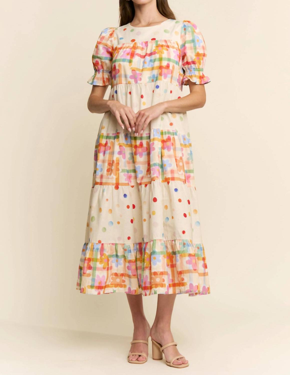 J.Nna - Amabel Summer Mixed Print Dress