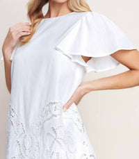 Flying Tomato - Solid Woven Eyelet Dress