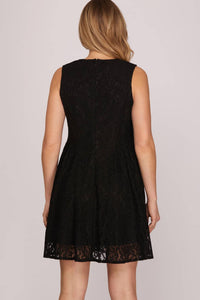 She + Sky - Fit & Flare Lace Mini Dress