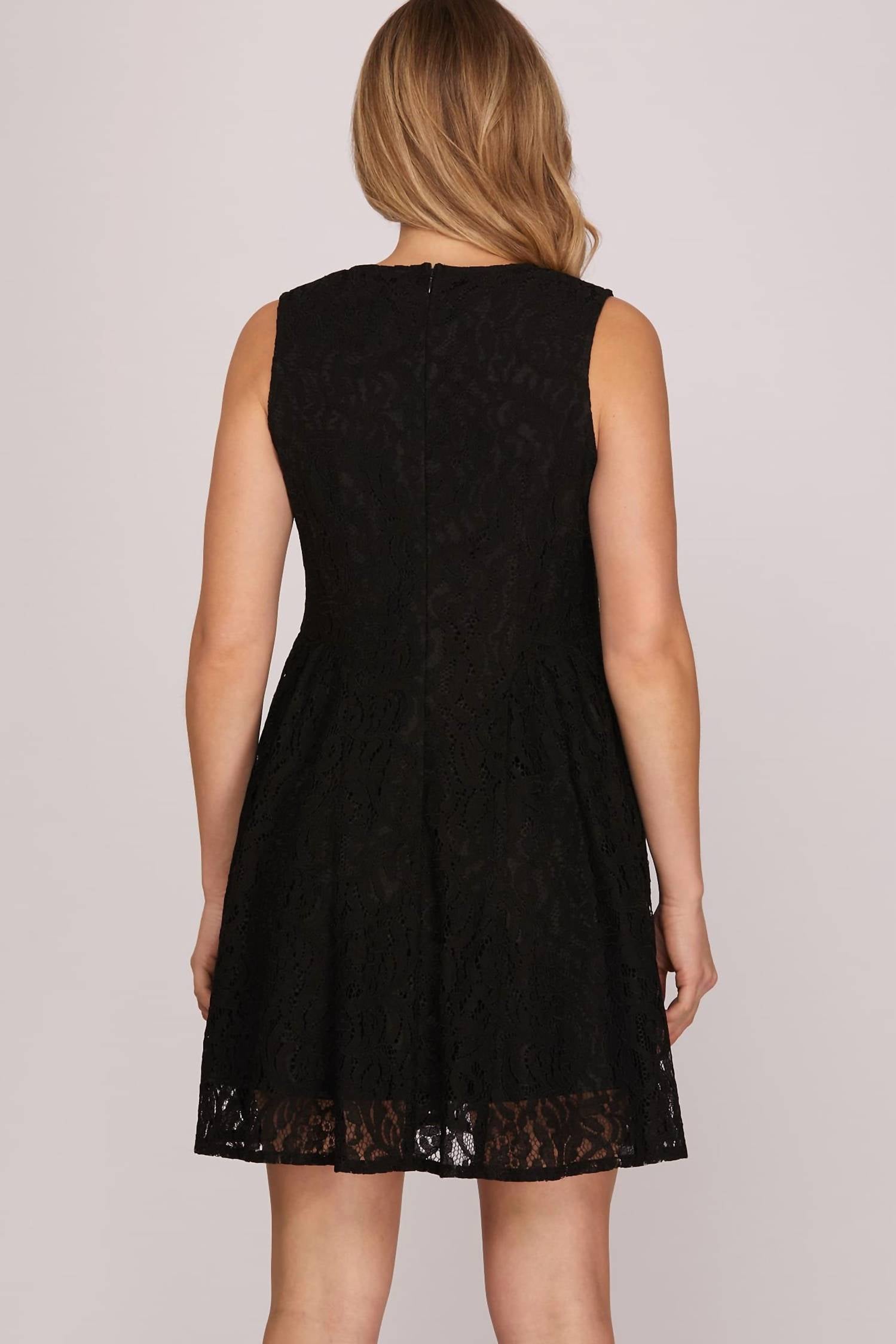 She + Sky - Fit & Flare Lace Mini Dress