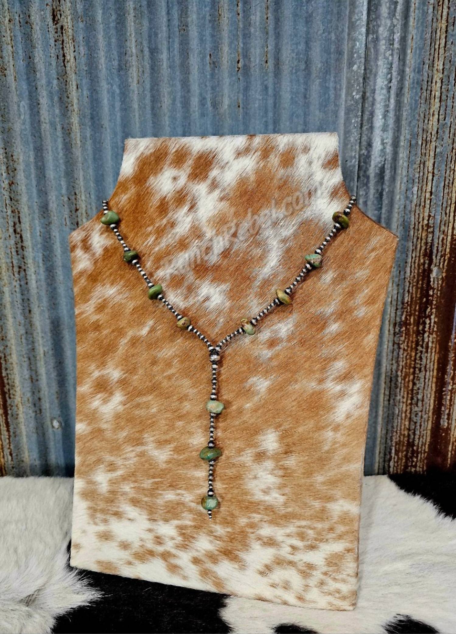 Z Bars - Women's Turquoise Lariat Necklace