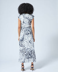 Adrienne - Draped Mock Neck Midi Dress