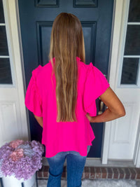 Haptics - Serena Flutter Sleeve Blouse