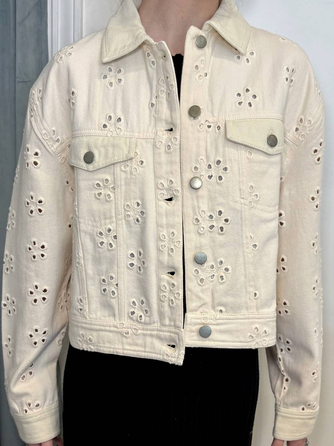Saylor - DAISY EYELET DENIM JACKET
