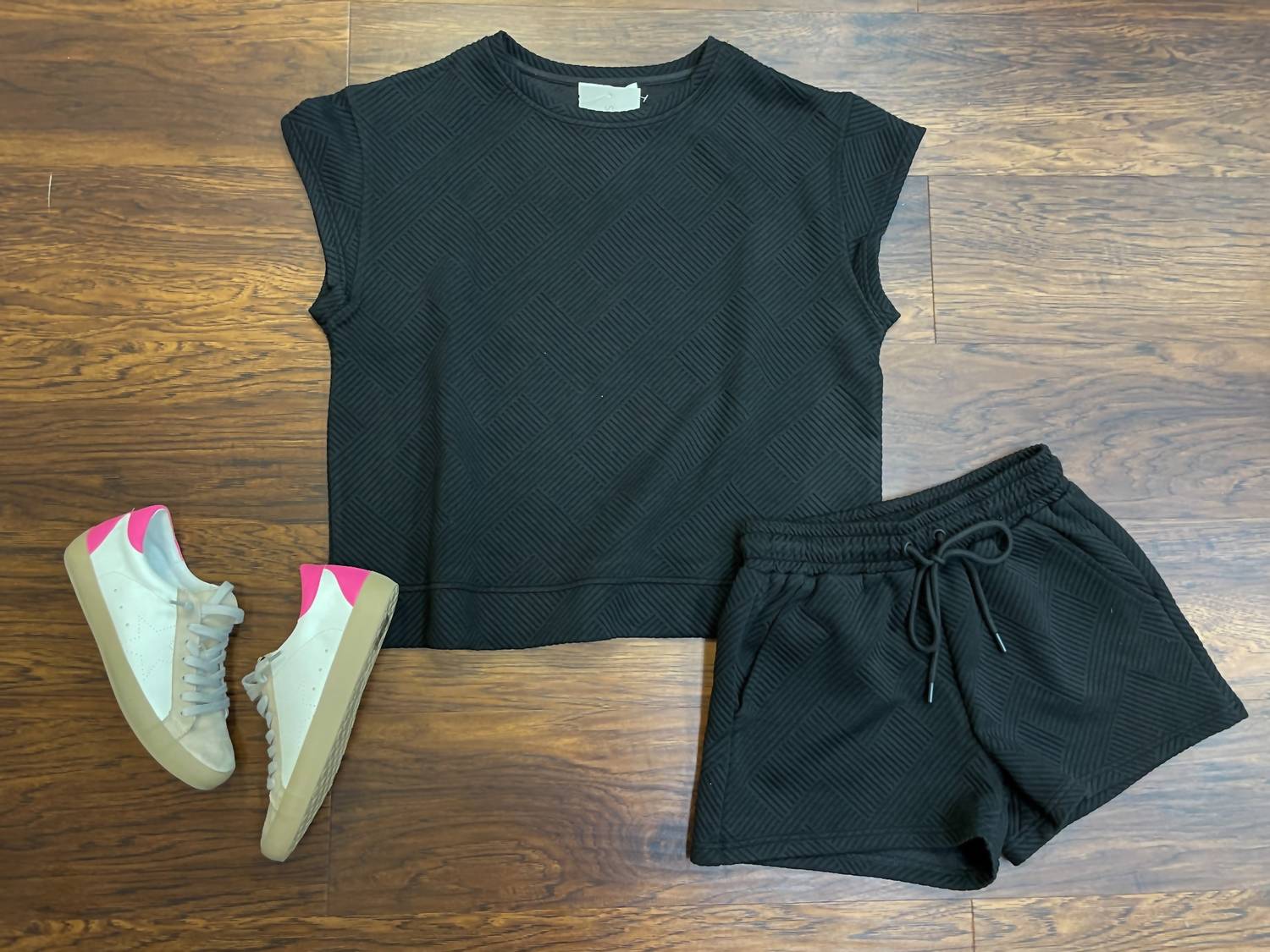 SEE AND BE SEEN Women's Call My Jet Textured Shorts in black - women's shorts