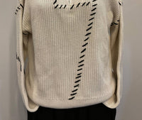 J. Society Women's Quarter Zip Up Sweater in oat - women's cardigan - detail view