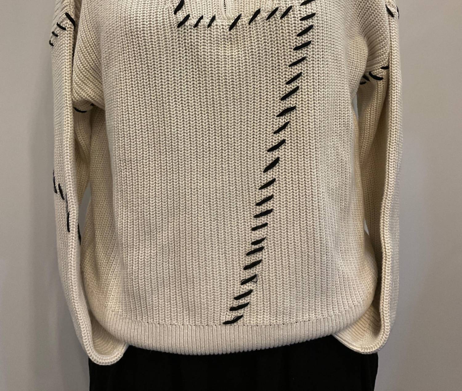 J. Society Women's Quarter Zip Up Sweater in oat - women's cardigan - detail view