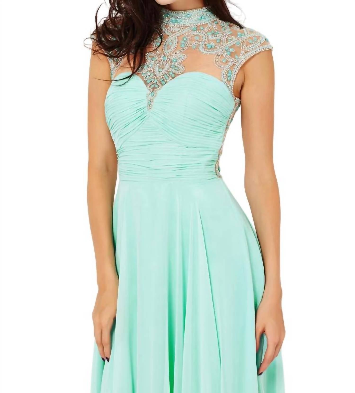 Angela & Alison - Beaded Full-Length Prom Dress