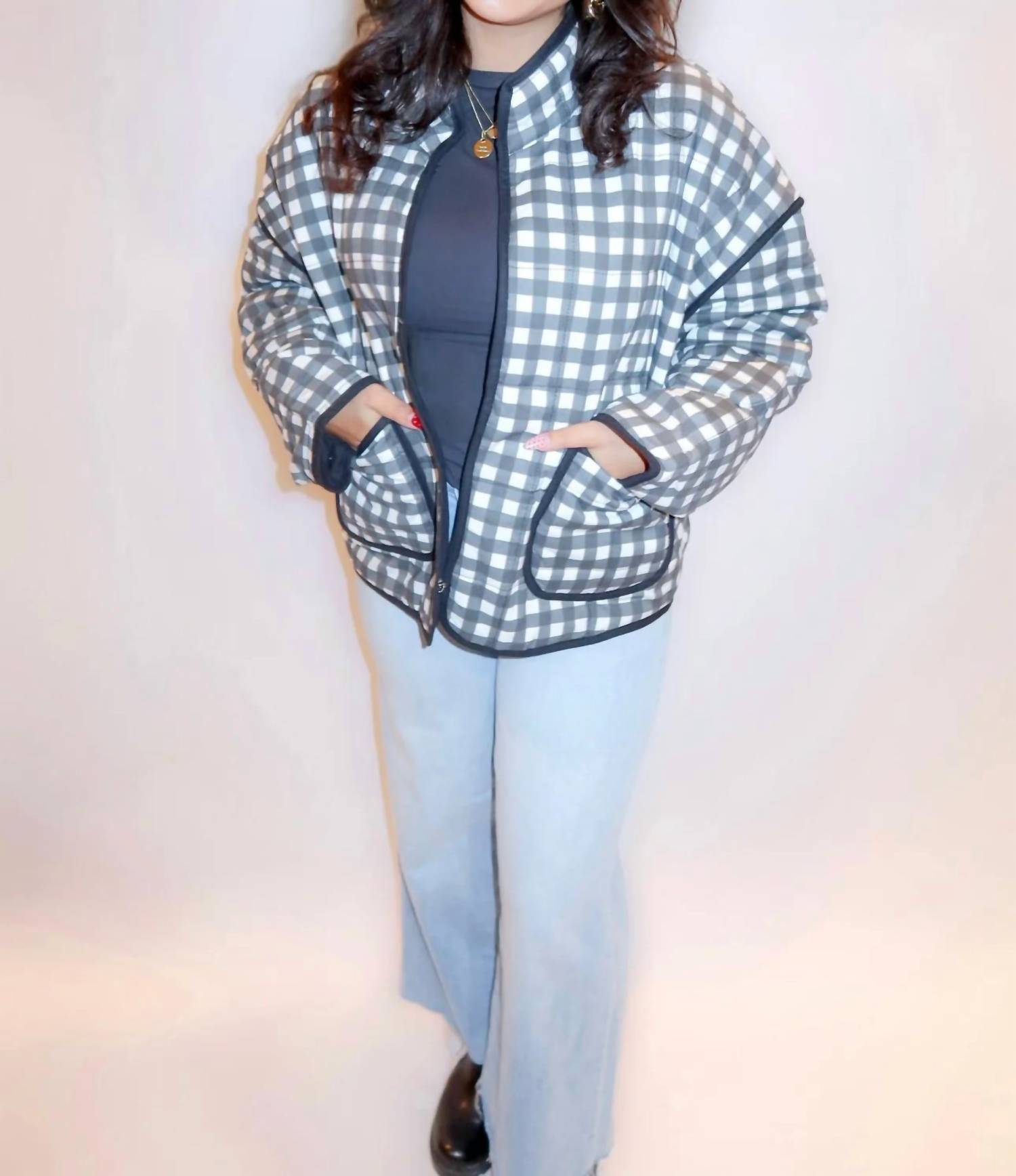 Katydid - Cameran Gingham Quilted Jacket