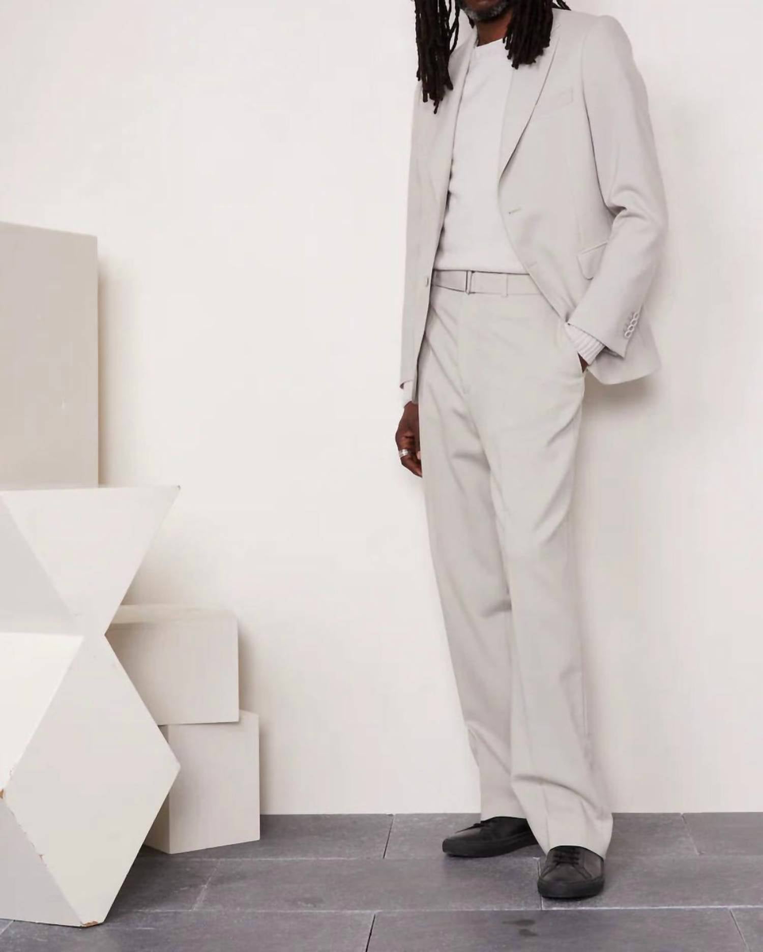 Officine Générale Giovanni Italian Virgin Wool Jacket in stone - men's jacket - alternate view