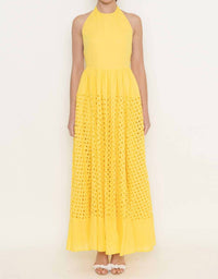 Fore Collection - Ray of Sunshine Eyelet Maxi Dress