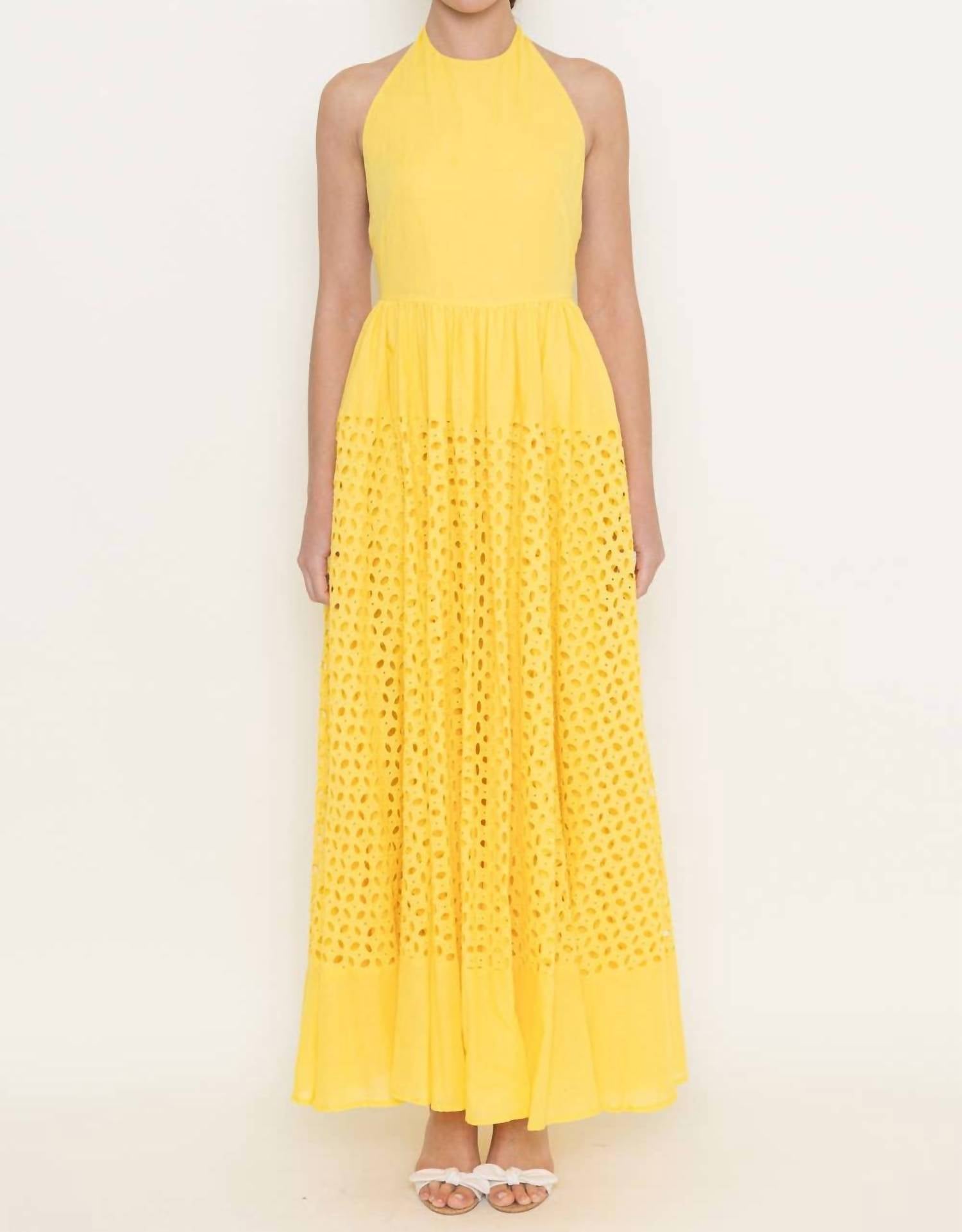 Fore Collection - Ray of Sunshine Eyelet Maxi Dress