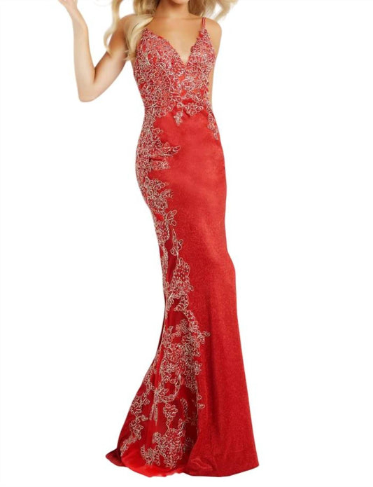 Jovani - Fitted Embroidered Prom Dress