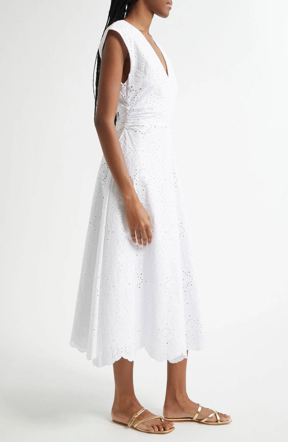 Veronica Beard Aven Dress in white 1 - women's dress - detail view