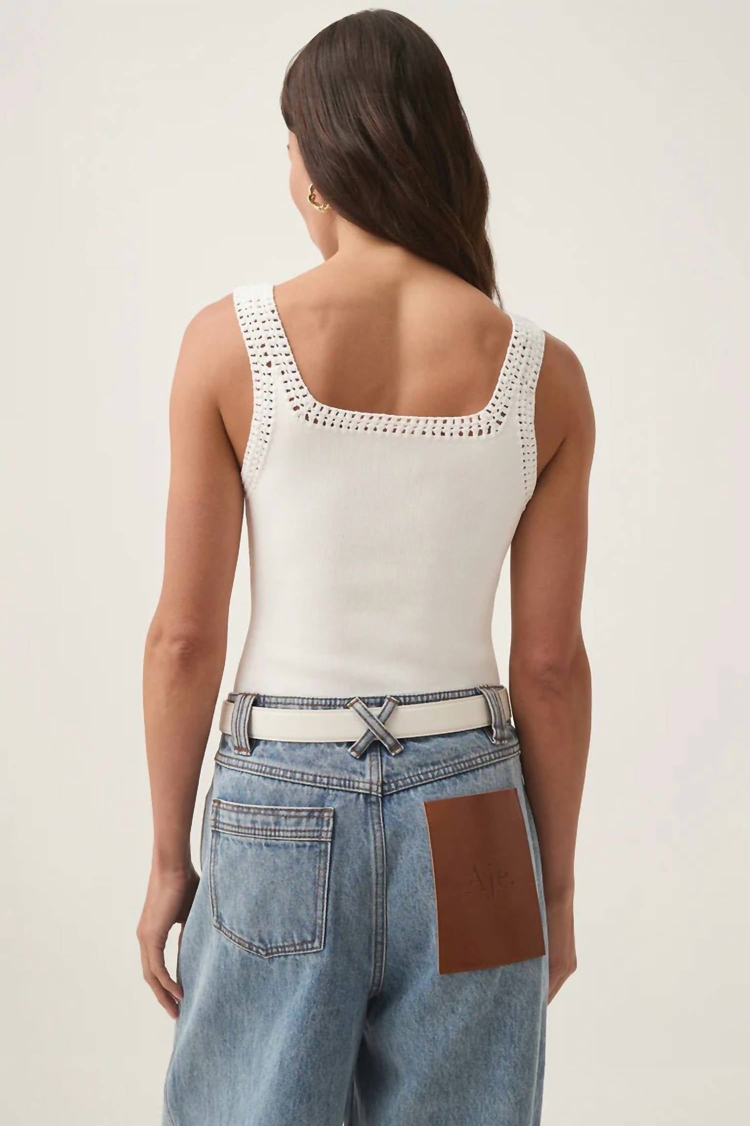 Aje. - Tazia Crocheted Tank