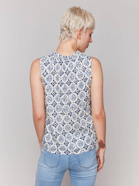 Charlie B - Printed Blouse with Ruffle Collar