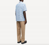 SAMSOE Men's Saavan Jf Shirt in coronet blue stripe - men's shirt - detail view