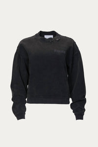 SWEATSHIRT WITH PRINT AND PIERCING