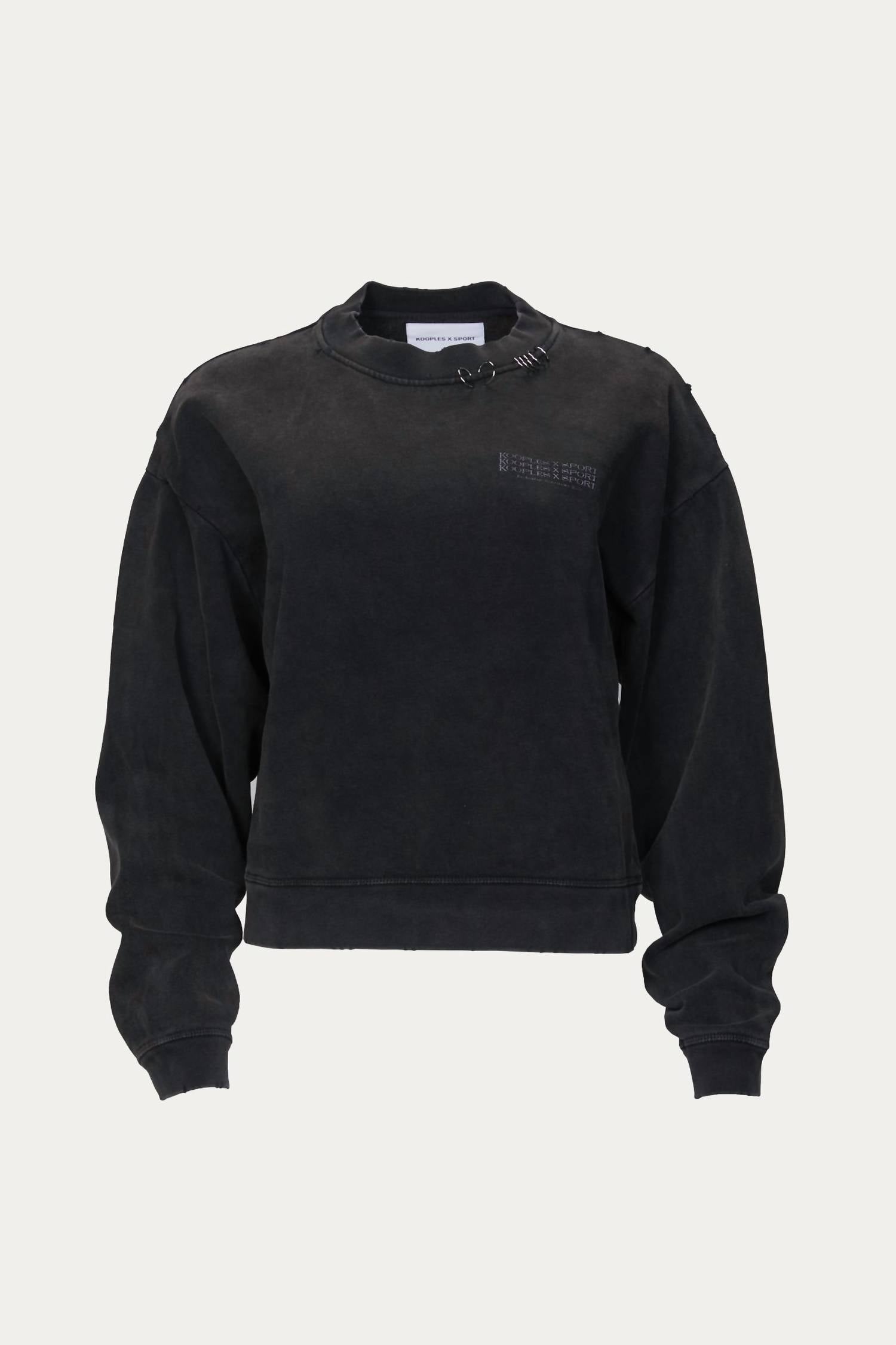 SWEATSHIRT WITH PRINT AND PIERCING