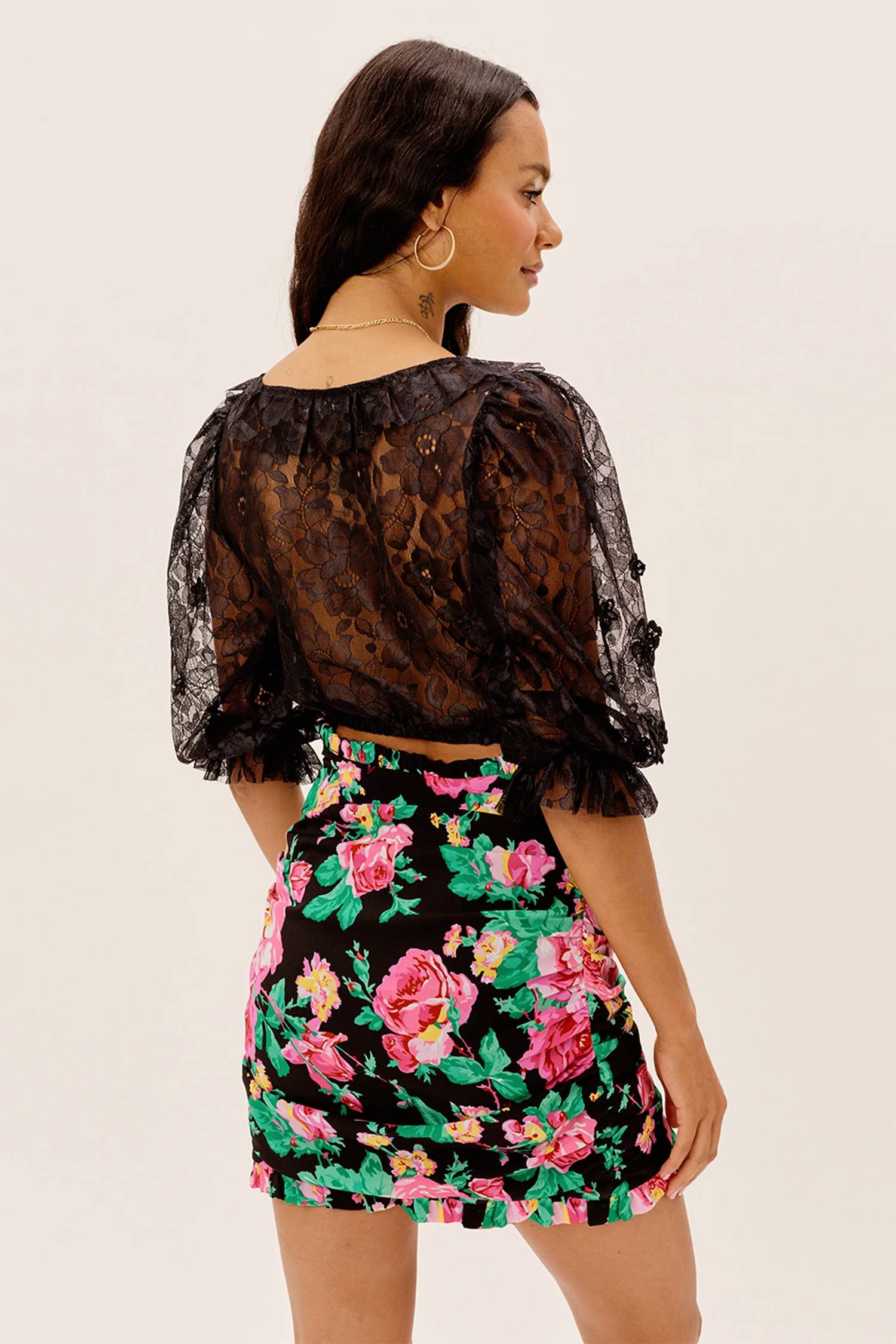 For Love & Lemons - Loretta Cropped Blouse