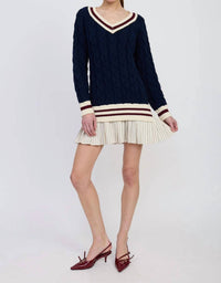 En Saison Knox Media Mini Dress in navy - women's dress - alternate view
