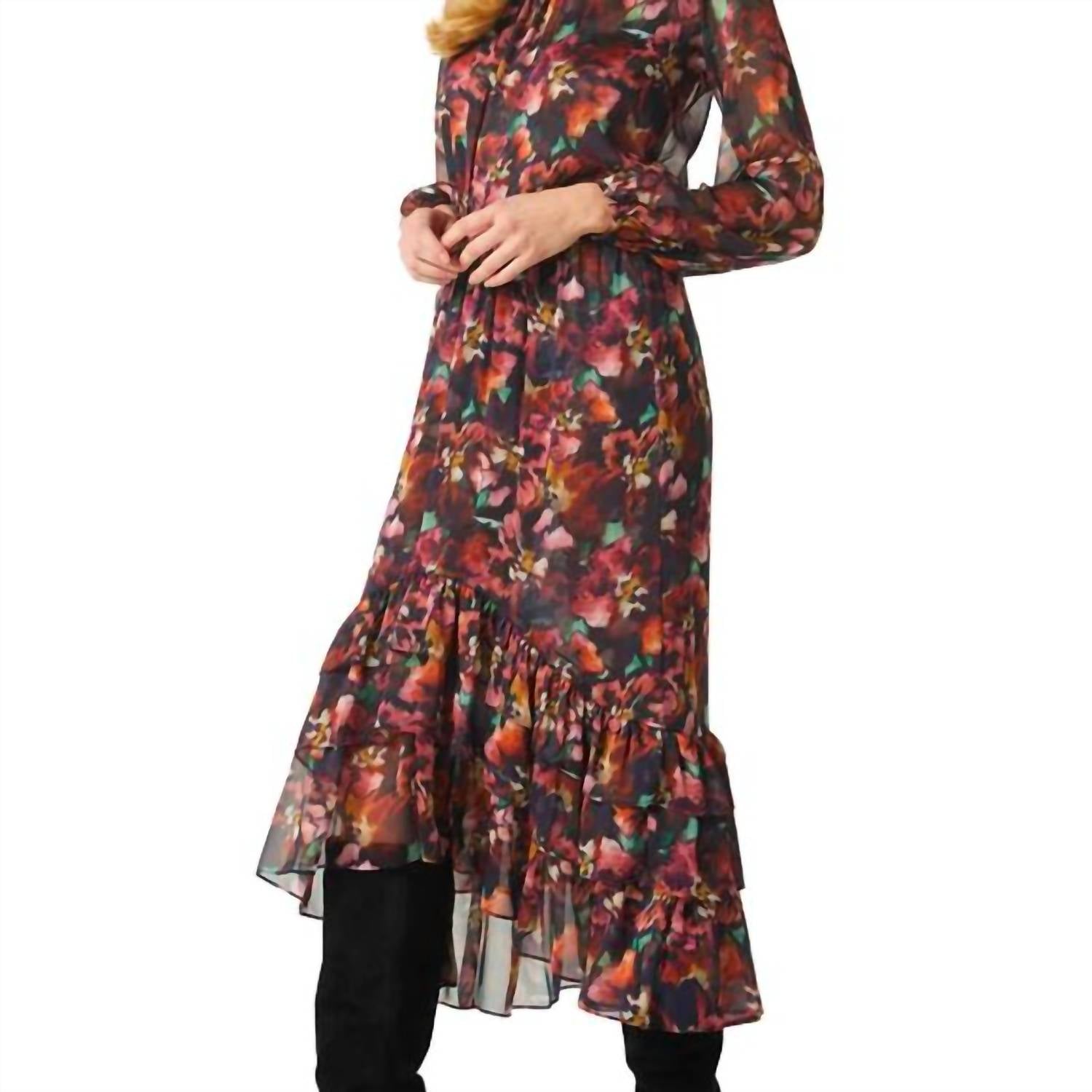 Misa Los Angeles - Floral Tiered Midi Skirt