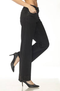 Joseph Ribkoff - Embellished Wide Leg Jeans